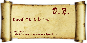Dovák Nóra névjegykártya