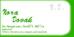 nora dovak business card